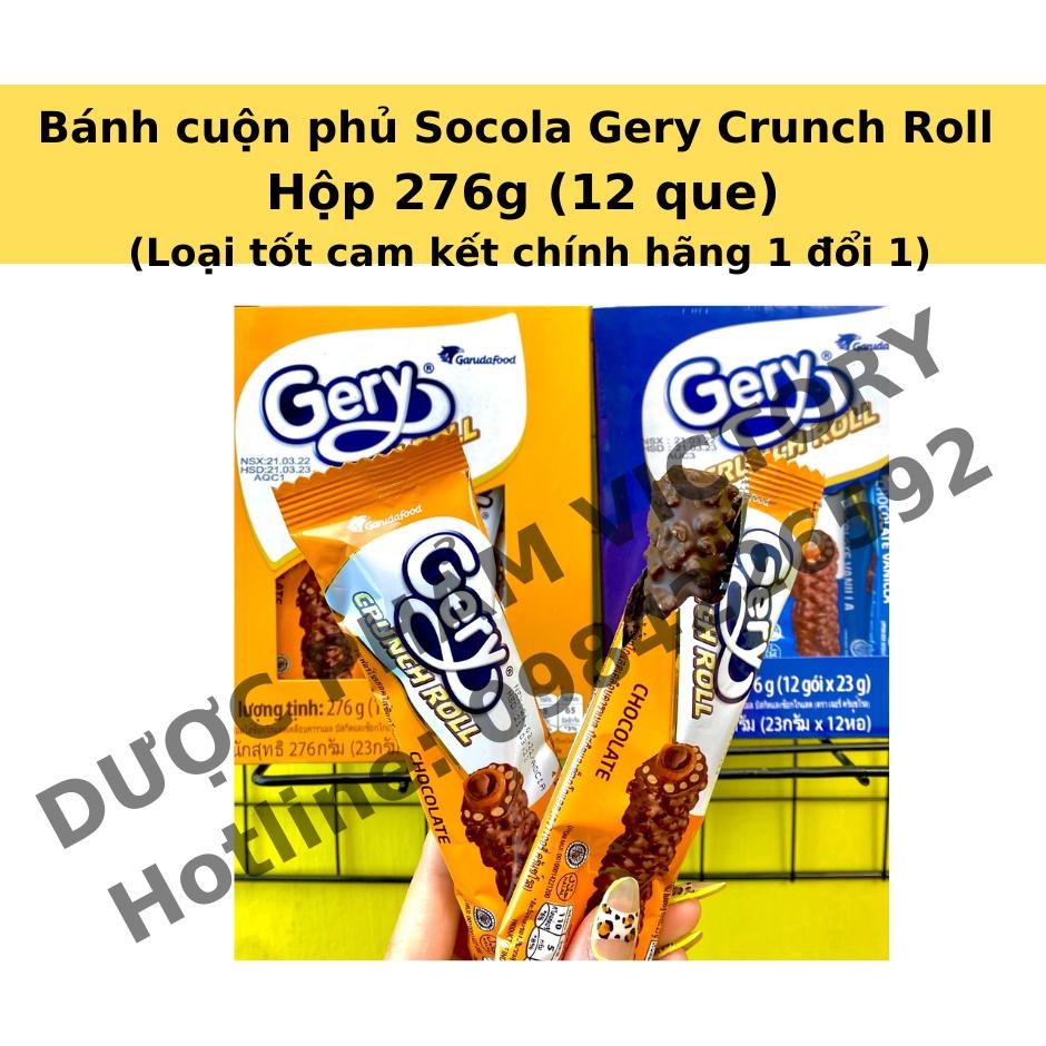 Bánh cuộn phủ Socola Gery Crunch Roll Hộp 276g (12 que)