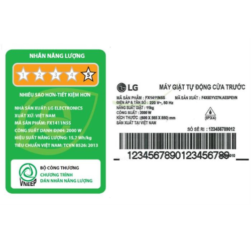 Máy Giặt Lồng Ngang LG AI DD Inverter 11 kg FX1411N5S - Hàng chính hãng - Model 2025