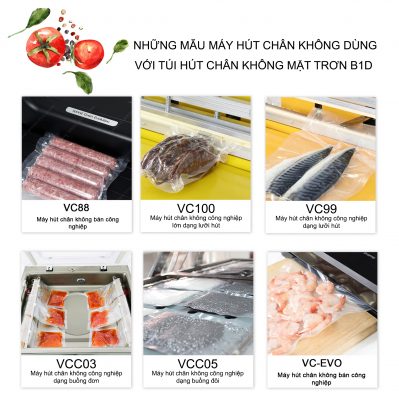 những mẫu máy hút chân không dòng với túi hút chân không mặt trơn B1D