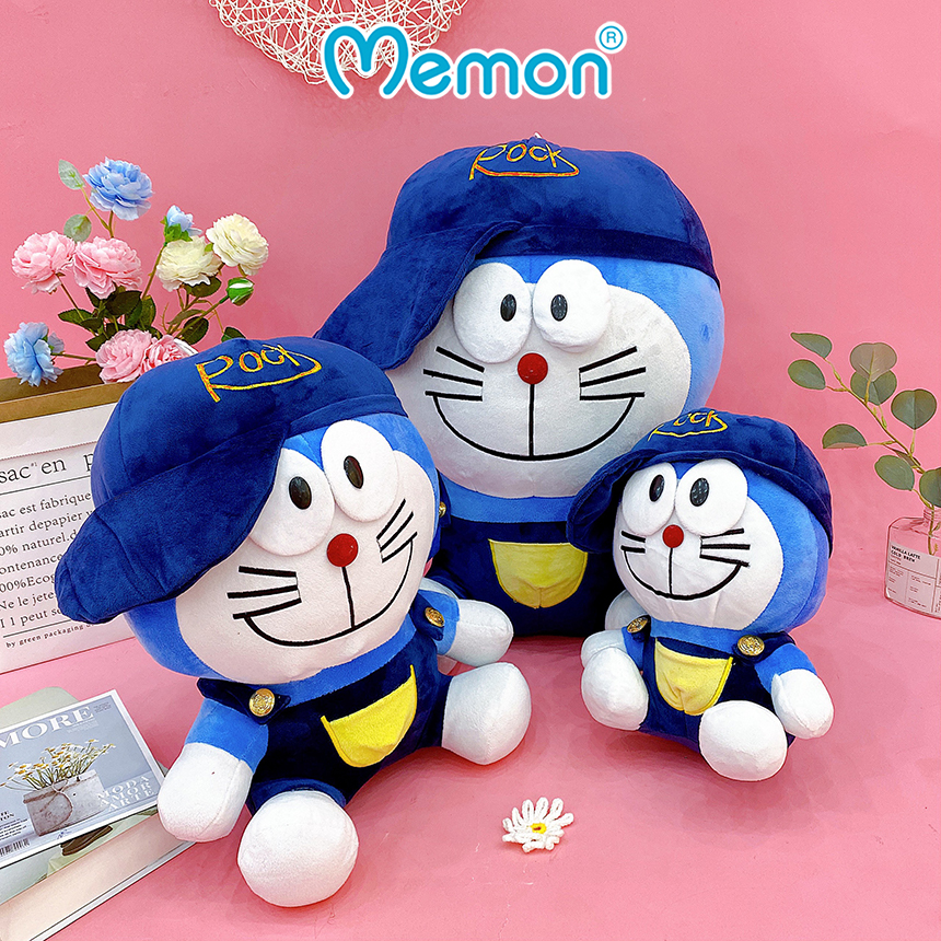 Gấu Bông Doremon Đội Mũ Cao Cấp - Hàng Chính Hãng Memon - Đồ Chơi Thú Nhồi Bông Doraemon Đội Mũ, Bông Gòn PP 3D Tinh Khiết, Mềm Mịn, Đàn Hồi Đa Chiều, Bền Đẹp, An Toàn Cho Người Sử Dụng