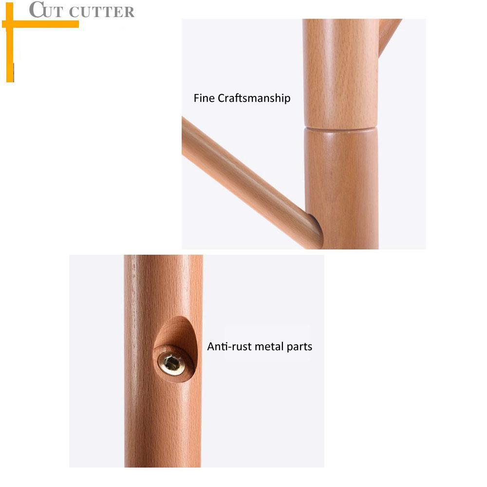 Cây, giá treo đồ dùng quần áo đứng bằng gỗ, tiết kiệm không gian