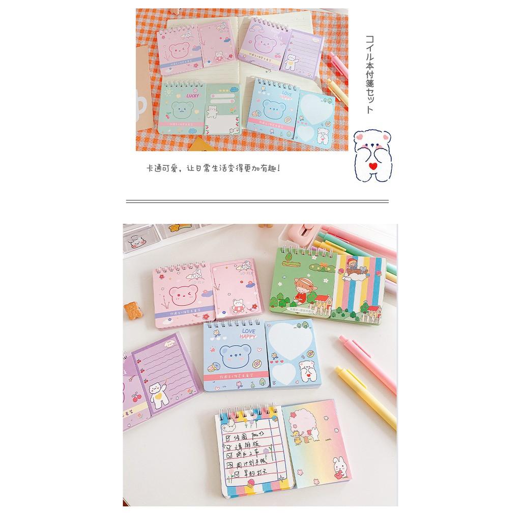 Set sổ tay kèm note giấy ghi chú siêu dễ thương tiện lợi - Note ghi nhớ sổ tay hoạt hình cute - Corgi Shop