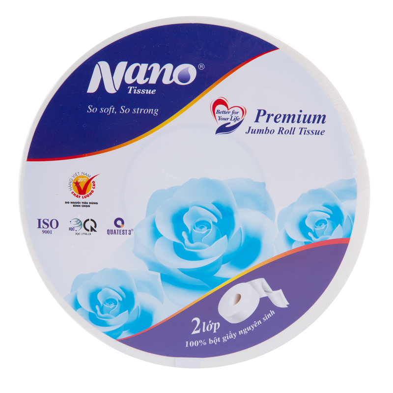 Combo 5 cuộn giấy vệ sinh Nano loại lớn 700g, giấy 2 lớp dày dặn, không vụn giấy, an toàn khi sử dụng - Nano Tissue
