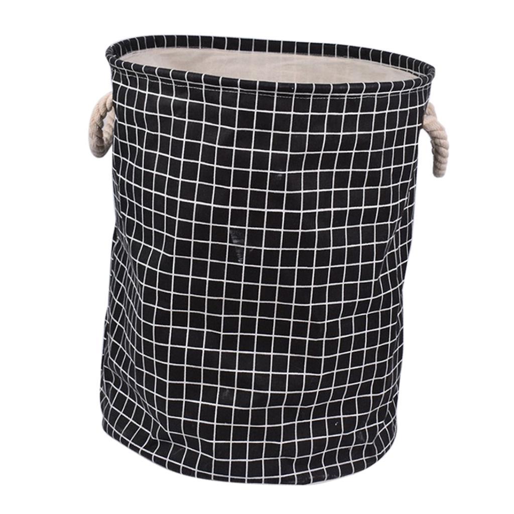 Linen Cotton Laundry Basket Clothes Storage Hamper Toy Bucket Organizer