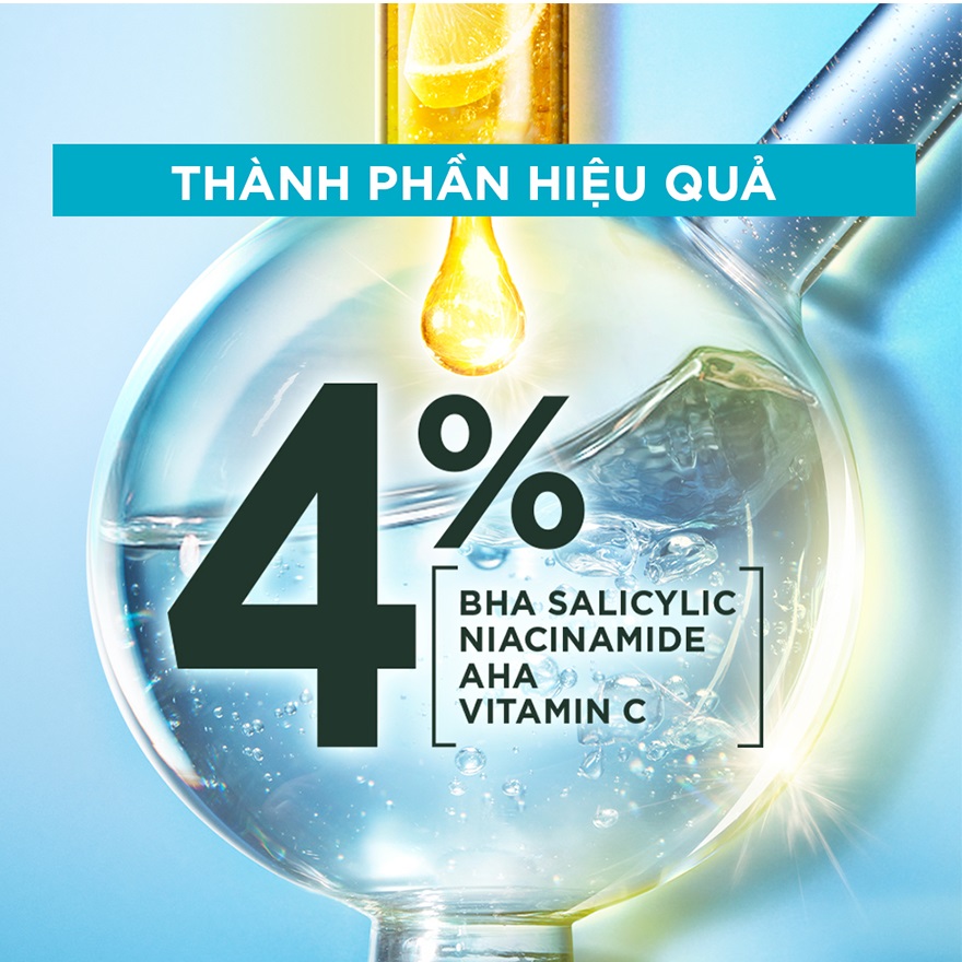 Dưỡng Chất Garnier Giảm Mụn Sáng Da Skin Naturals Bright Complete Anti-Acne Booster Serum30ml