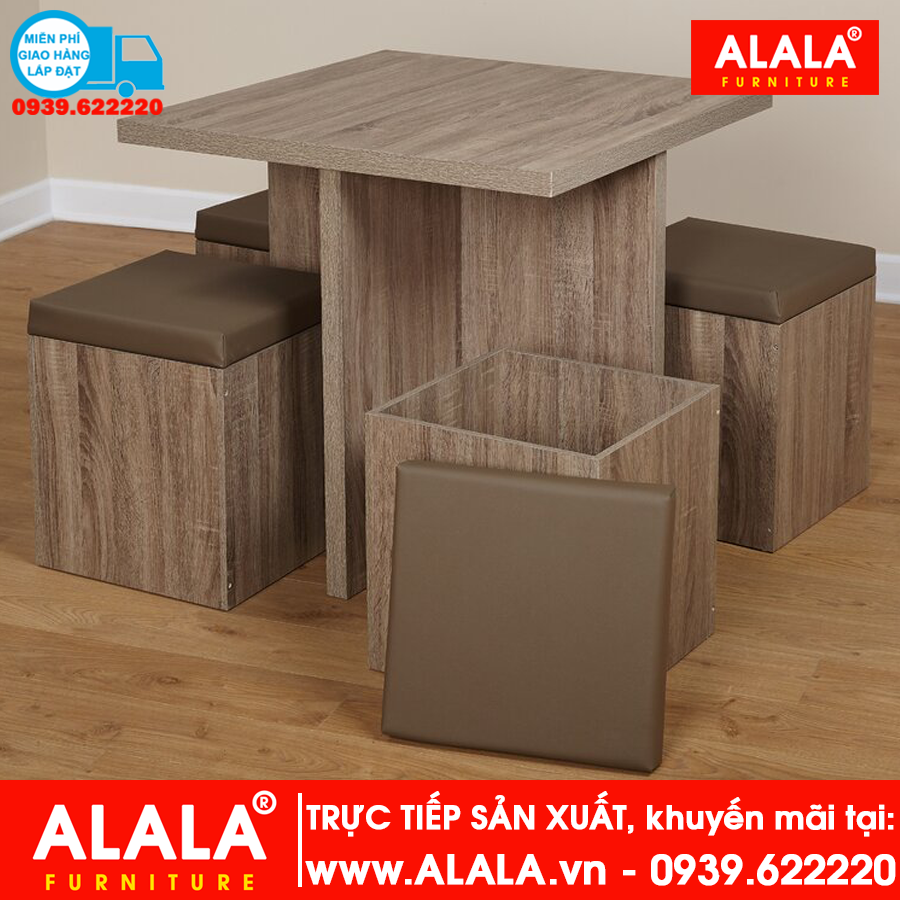 Bộ bàn ăn ALALA941 gỗ HMR chống nước - ww.ALALA.vn - 0939.622220