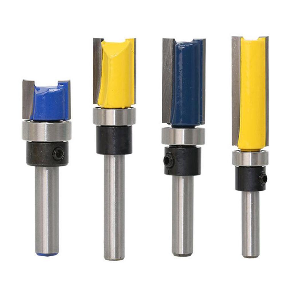 2Pcs/Set 1/4 Shank Top Bearing Flush Trim Router Bit Woodworking Cutter 2019