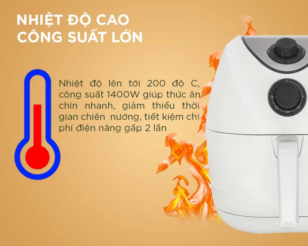 Nồi Chiên Không Dầu MAGIC KOREA A-78 Dung Tích 4.6L Công Suất 1400W - Hàng Chính Hãng