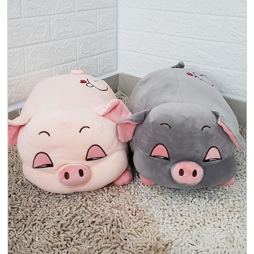 GỐI KÈM CHĂN HÌNH HEO CUTE-- CÓ 2 MÀU - HỒNG , XÁM