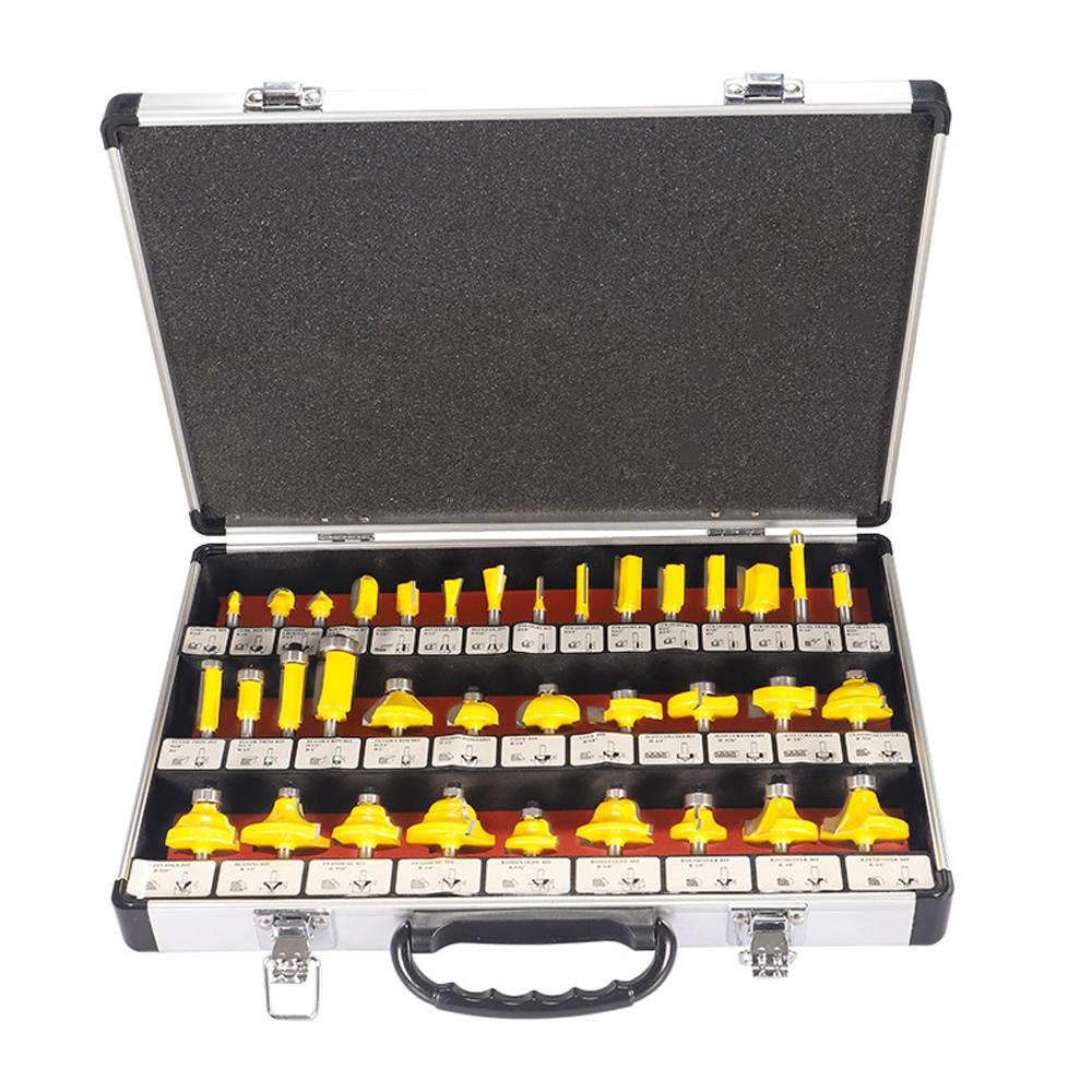 35PCS Milling Cutter Router Bit Set Mill Woodworking Wood Cutters Tool for Floor Handmade Engraving Cutting