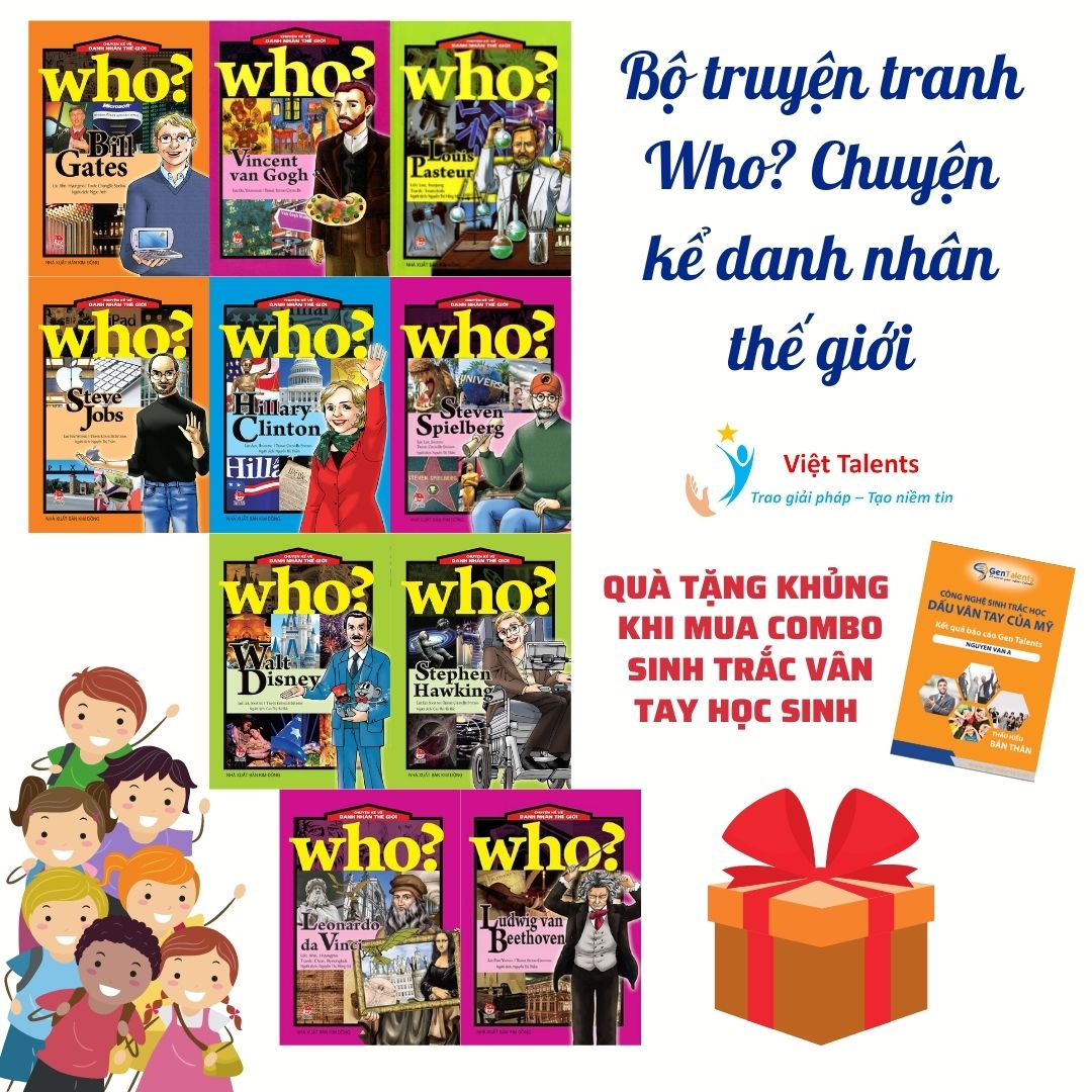 Sinh Trắc Vân Tay Gen Talents – Combo Học Sinh 1 – 2 Bài Báo Cáo Đầy Đủ 4 Module – Tặng Bộ Truyện Who? Chuyện Kể Về Danh Nhân Thế Giới