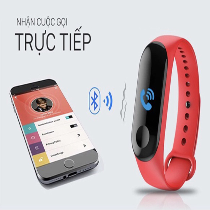 Vòng Tay Thông Minh M3 | Chống Nước IP67 | Theo Dõi Sức Khỏe, Nhịp Tim | Định Vị GPS