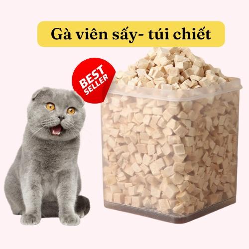 Thịt gà/gà viên sấy cho chó/mèo/hamster- túi chiết