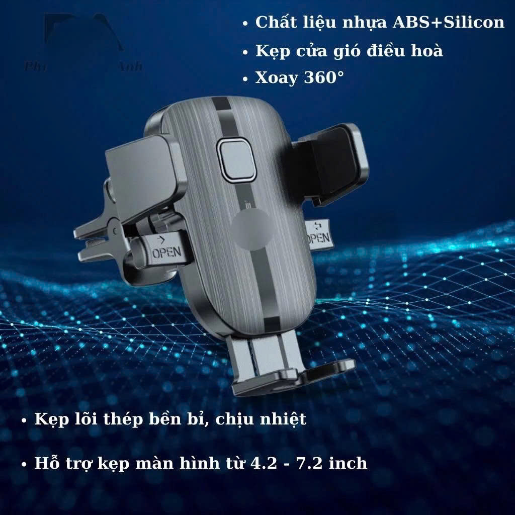 Giá đỡ điện thoại trên ô tô thế hệ mới S54 WEKOME - KẸP CỬA GIÓ cứng cáp, chống rung, xoay 360 độ tương thích mọi loại điện thoại. Hàng Nhập Khẩu