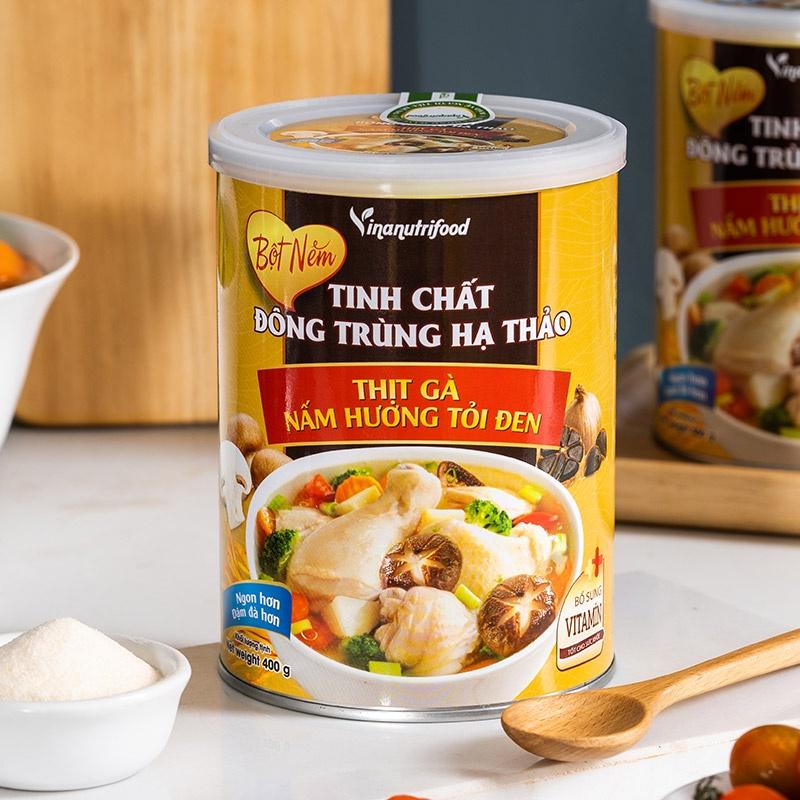 Bột Nêm Đông Trùng Hạ Thảo Thịt Gà Nấm Hương Tỏi Đen VINANUTRIFOOD, Hộp 400g