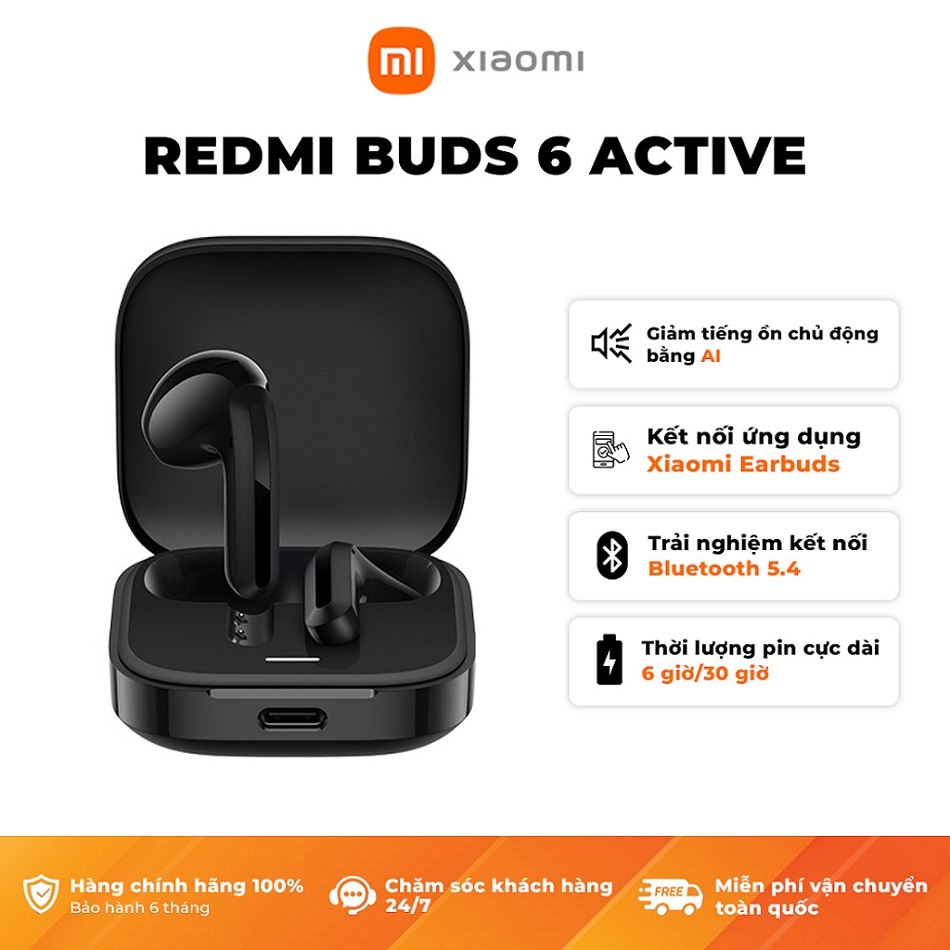 Tai Nghe Bluetooth Xiaomi Redmi Buds 6 Active - Hàng Chính Hãng
