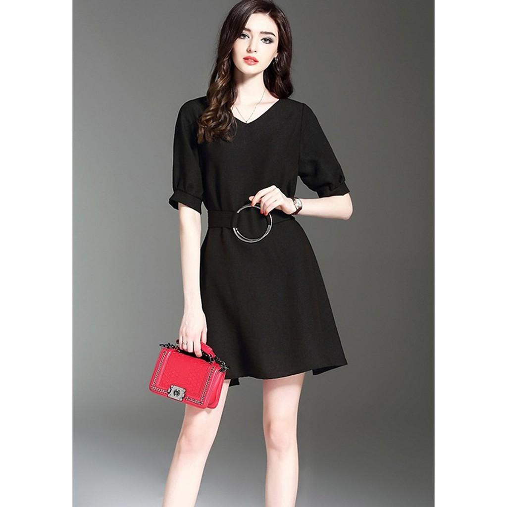 Đầm Xòe Dự Tiệc Phối Khoen Eo BY6307