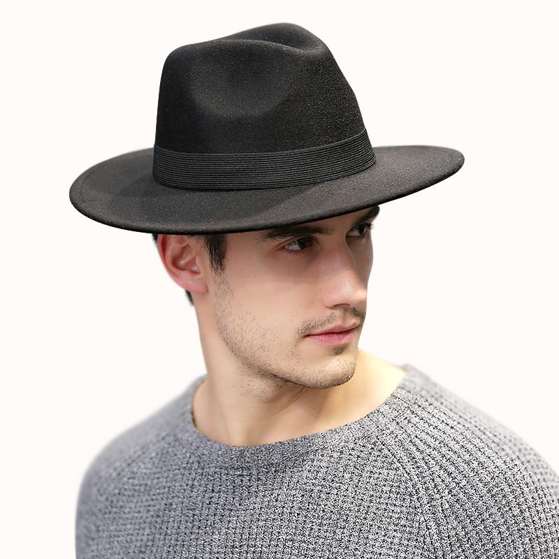 Cha Mẹ Nón Rộng Vành Thu Đông Thời Trang Nữ Mũ Jazz Bộ Đội Mùa Đông Nón Fedora Dành Cho Người Đàn Ông Mũ Len Thời Trang Chapeau femme Đen Nón