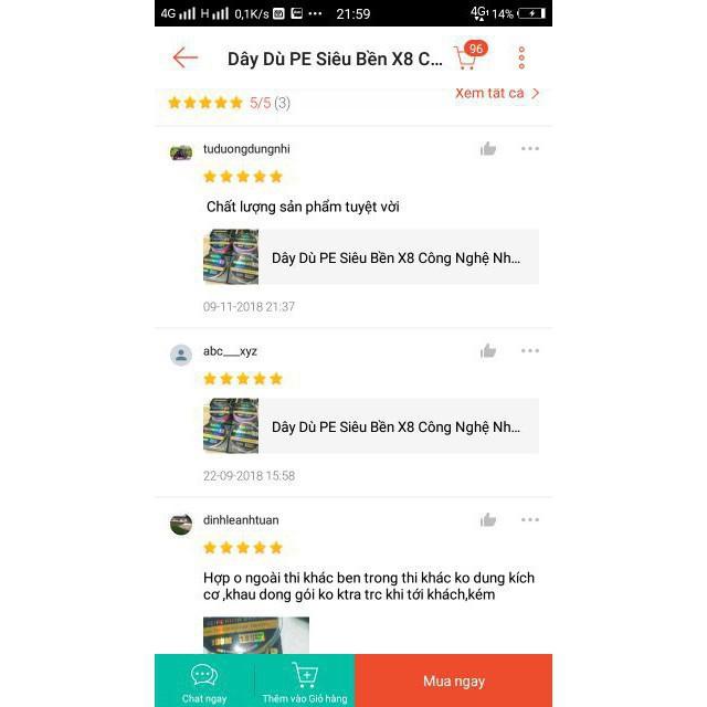 Dây Dù Câu Cá 7 Màu Highdensity X8 Siêu Bền 100M|do cau99|