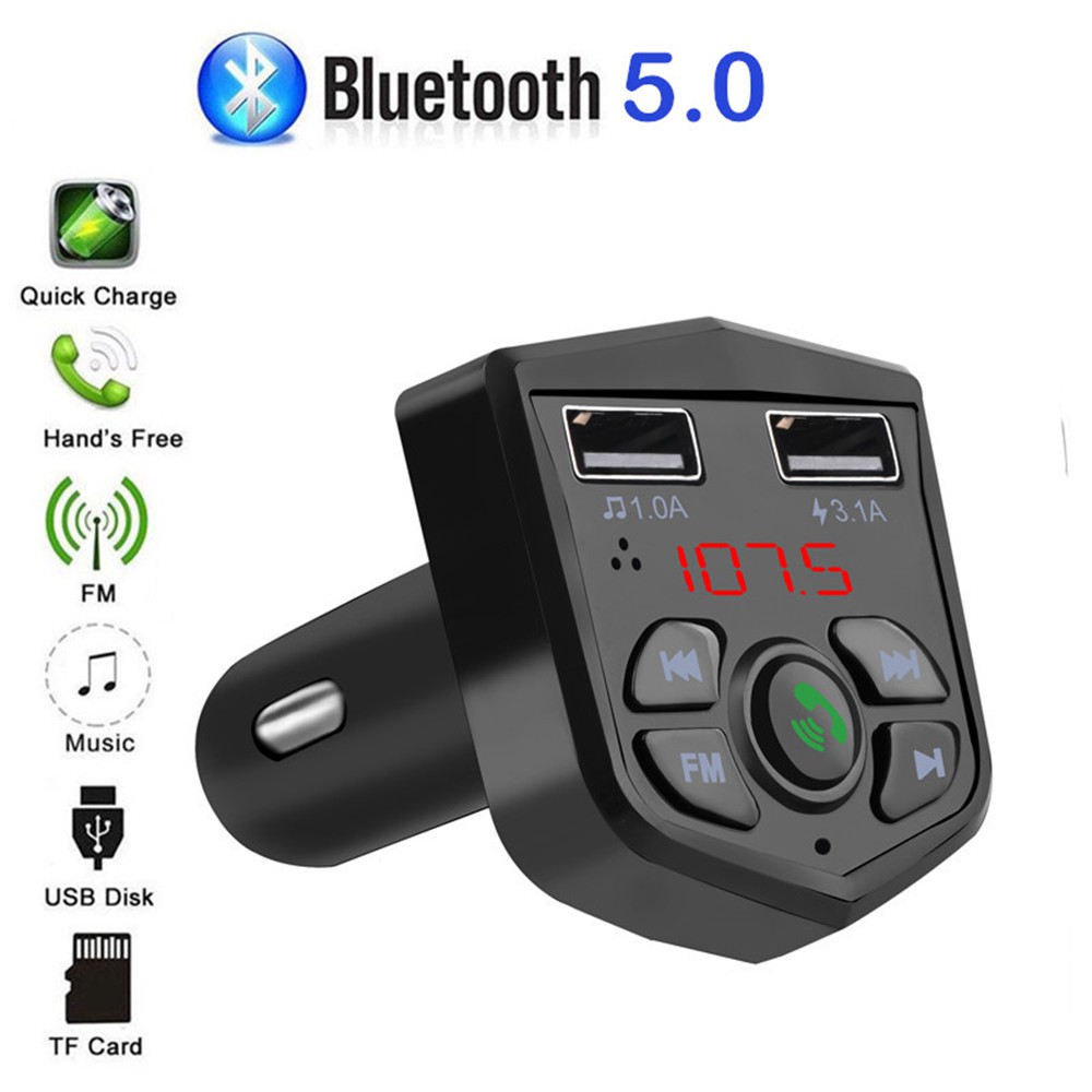 Tẩu Sạc  , Tẩu Nghe Nhạc Blutooth Trên Xe Ô Tô  Thương Hiệu D.E.L  Thế Hệ  BT 5.0   Model TK803E Cao Cấp Hàng Nhập Khẩu