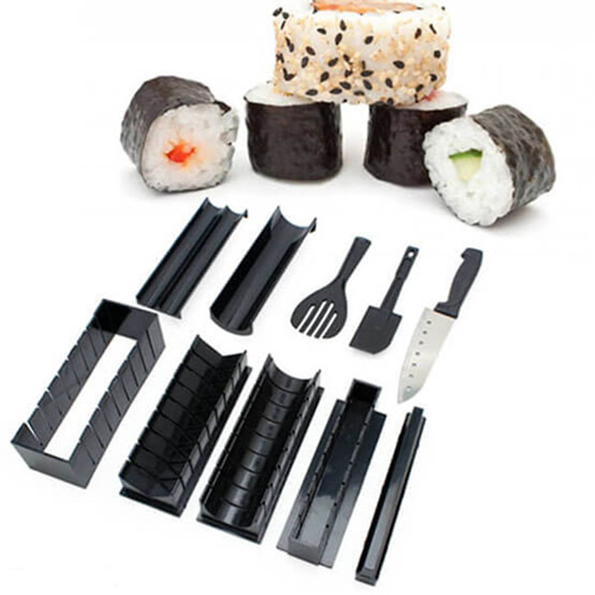 Bộ Dụng Cụ Làm Sushi 10 Món Khuôn Làm Cơm Cuộn