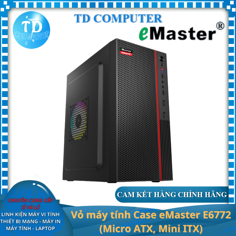 Hình ảnh Vỏ máy tính Case eMaster E6772 (Micro ATX, Mini ITX) - Hàng chính hãng Hằng Thịnh phân phối