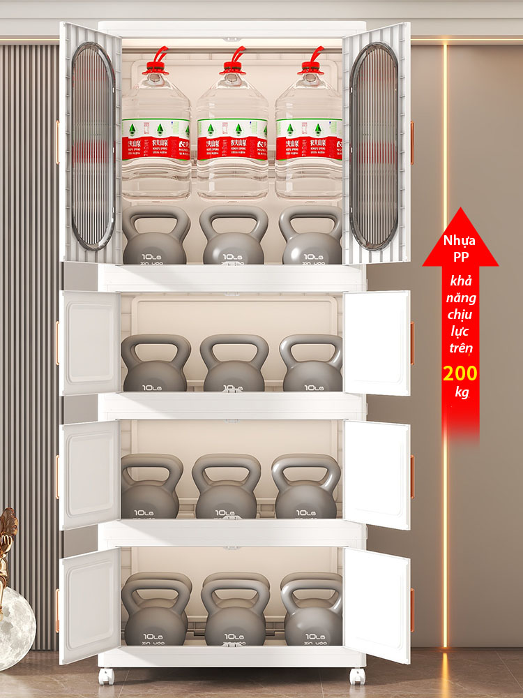 Tủ Quần Áo Gấp Gọn Có Ngăn Treo Trẻ Em Nubie Ngang 65/70cm, Đựng Đồ Đa Năng Thông Minh, Tháo Lắp Dễ Dàng, Nhựa PP