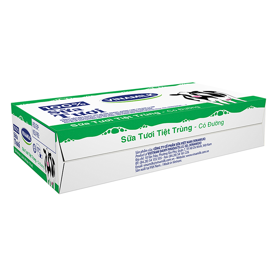 Thùng 48 Hộp Sữa Tươi Tiệt Trùng Vinamilk 100% Có Đường 110ml