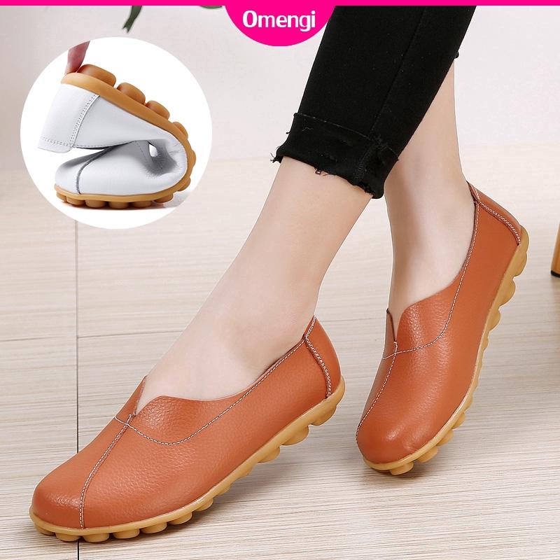 2020 Fashion women outdoor soft leather casual flat shoes