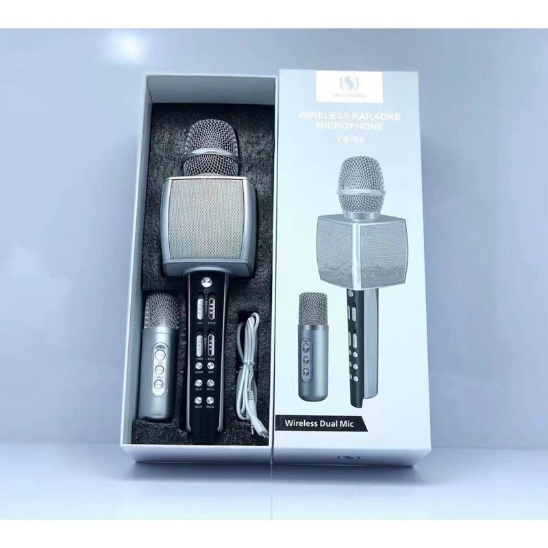 Combo 2 Micro Karaoke Bluetooth YS98 Song ca kèm loa không dây giả giọng nói -Kèm micro song ca - Bảo Hành 12 tháng