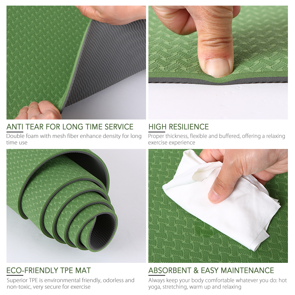 Thảm tập Yoga 2 màu thể thao dày chống trượt 72.05 × 24.01in