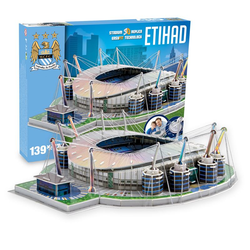 Đồ chơi lắp ráp Giấy 3D Mô hình Sân Vận Động Etihad Manchester City - Tặng kèm đèn LED