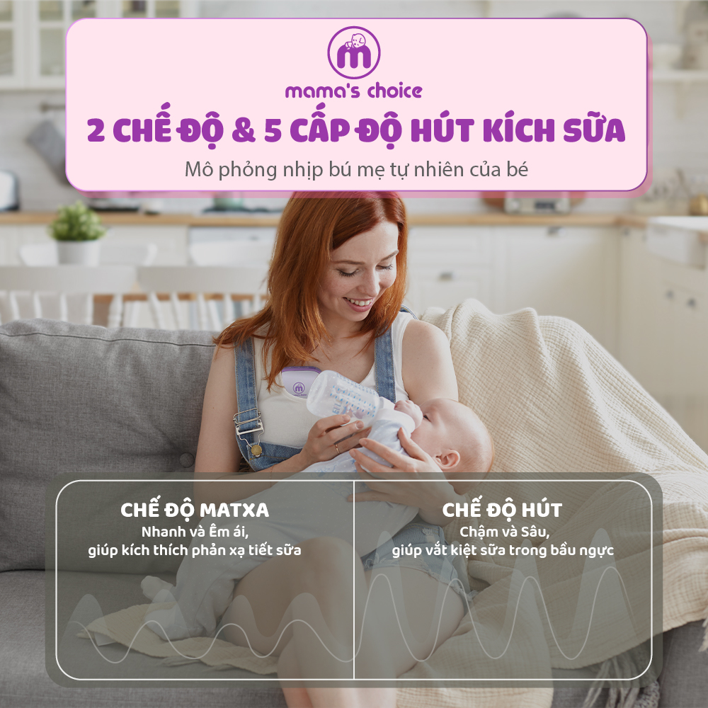 Máy Hút Sữa Không Dây Mama's Choice, Vắt Sữa Rảnh Tay Mọi Lúc Mọi Nơi, Pin Sạc Tiện Lợi, BH 1 Đổi 1 Mới 12 Tháng - 1 Máy