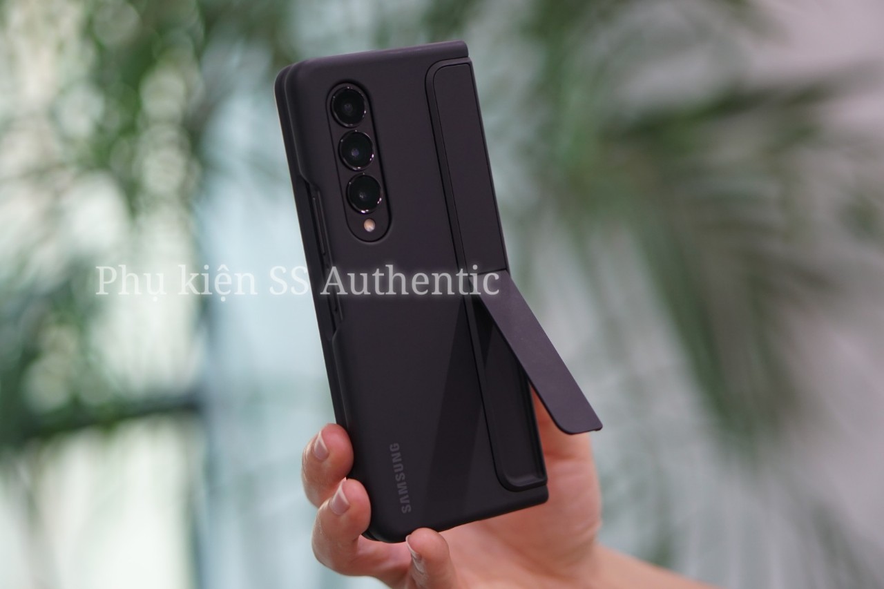Ốp lưng Samsung Fold 4 kèm Bút Spen & Chân Đứng - màu đen - Hàng Chính hãng