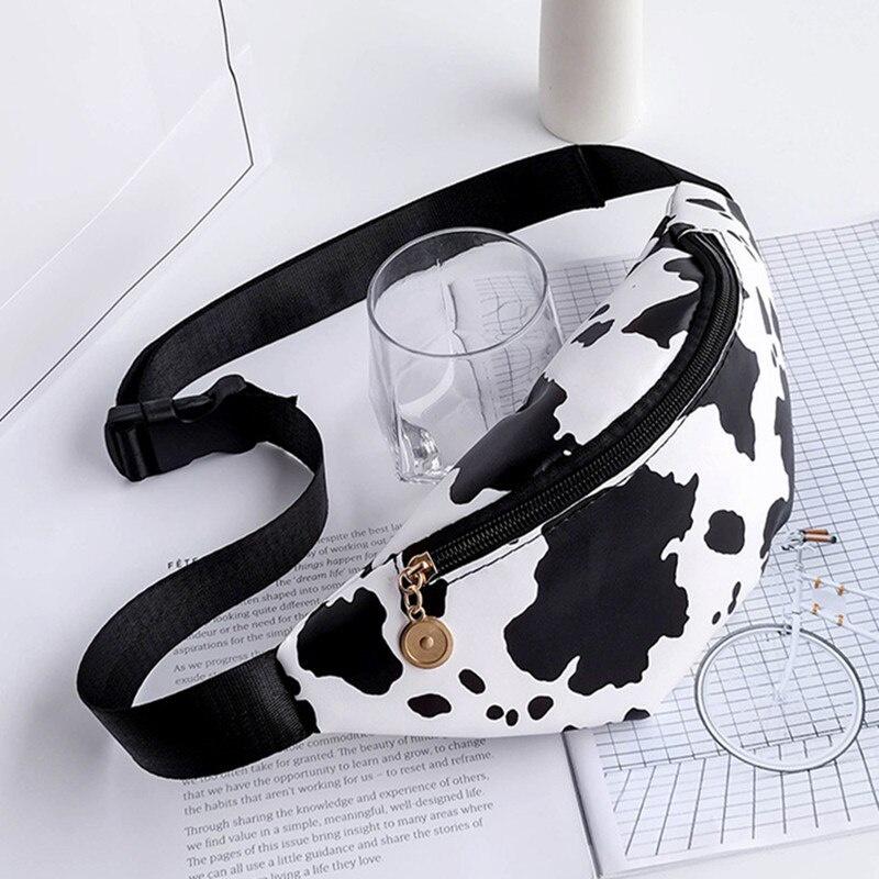 2021New summer fashion waist bag for men and women with Cow leopard shoe print casual women's bag PU leather running bags
