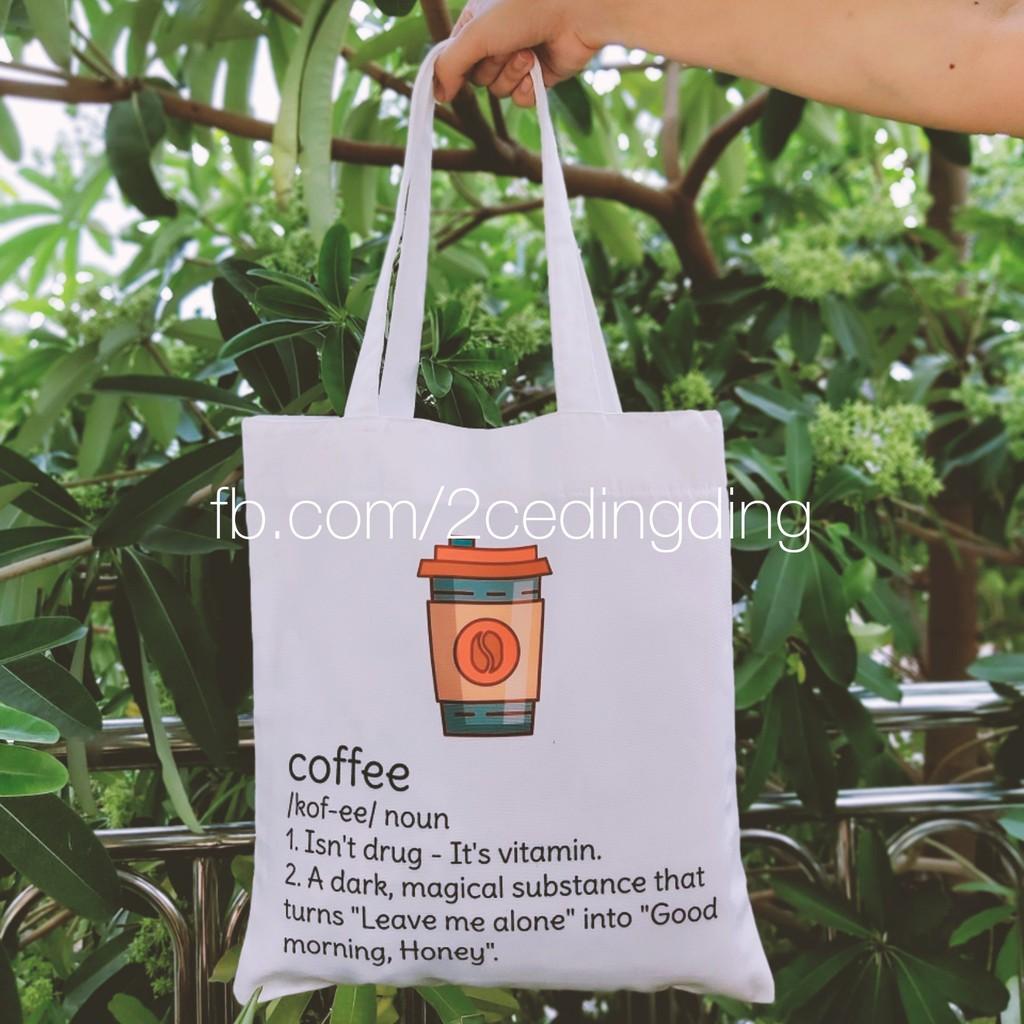 Túi tote trắng Coffee