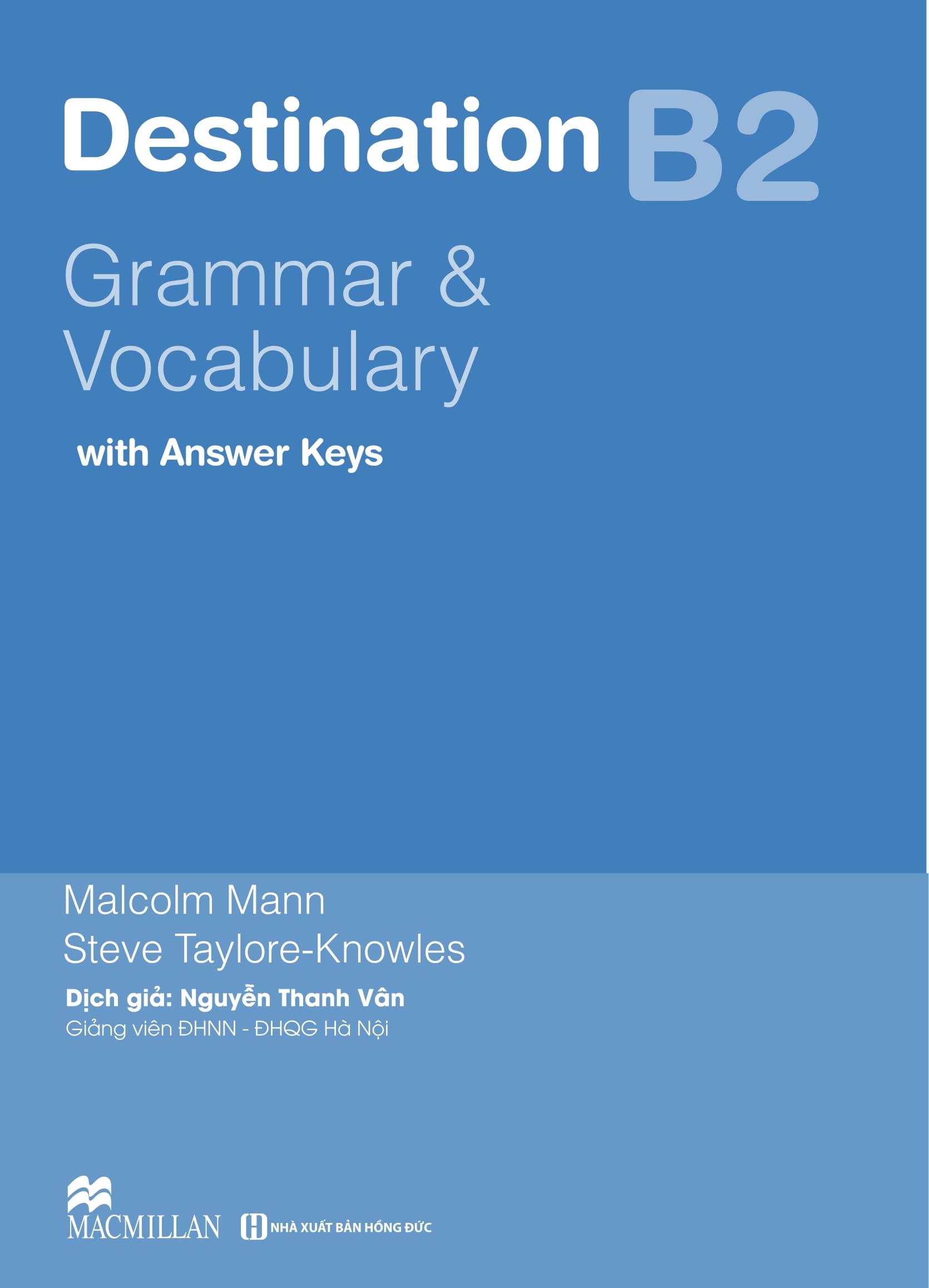 Destination B2 - Grammar And Vocabulary with Answer Key (Tái Bản 2024)