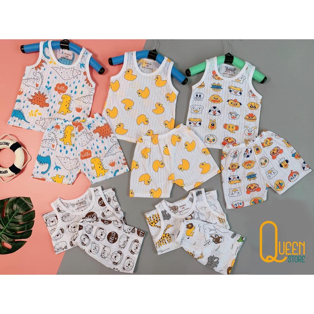 Set 5 bộ sát nách Noubaby mặc mát, bộ ba lỗ sát nách giá rẻ bất ngờ