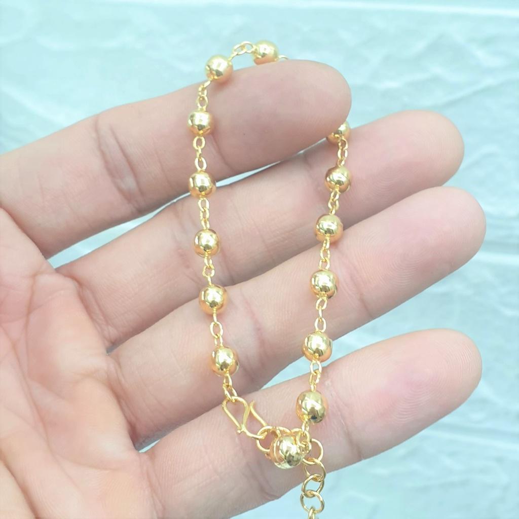 Lắc Tay Nữ Bi Rỗng Trơn 5li Cao Cấp -Dùng lâu dài tắm rửa thoải mái không phai