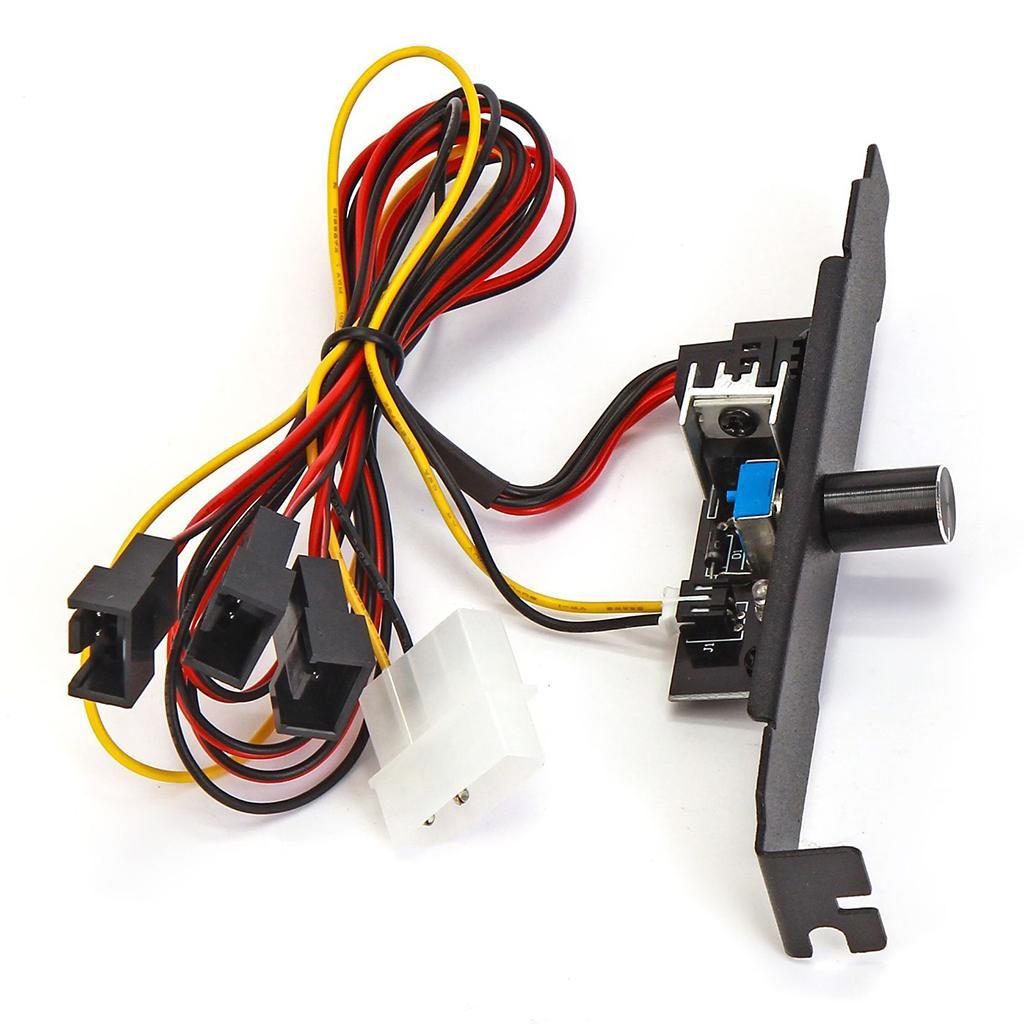 3 Channels PC Cooling Fan Speed Controller Governor PCI Bracket 12V Power