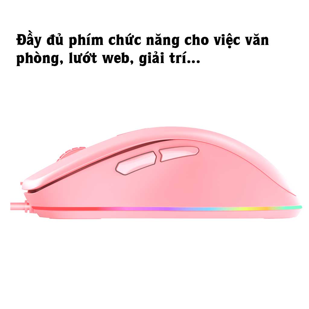 Chuột Có Dây DAREU EM908 Led RGB Siêu Nhạy DPI 6000 Chuyên Dùng Cho Văn Phòng, Chơi Game - Hàng Chính Hãng