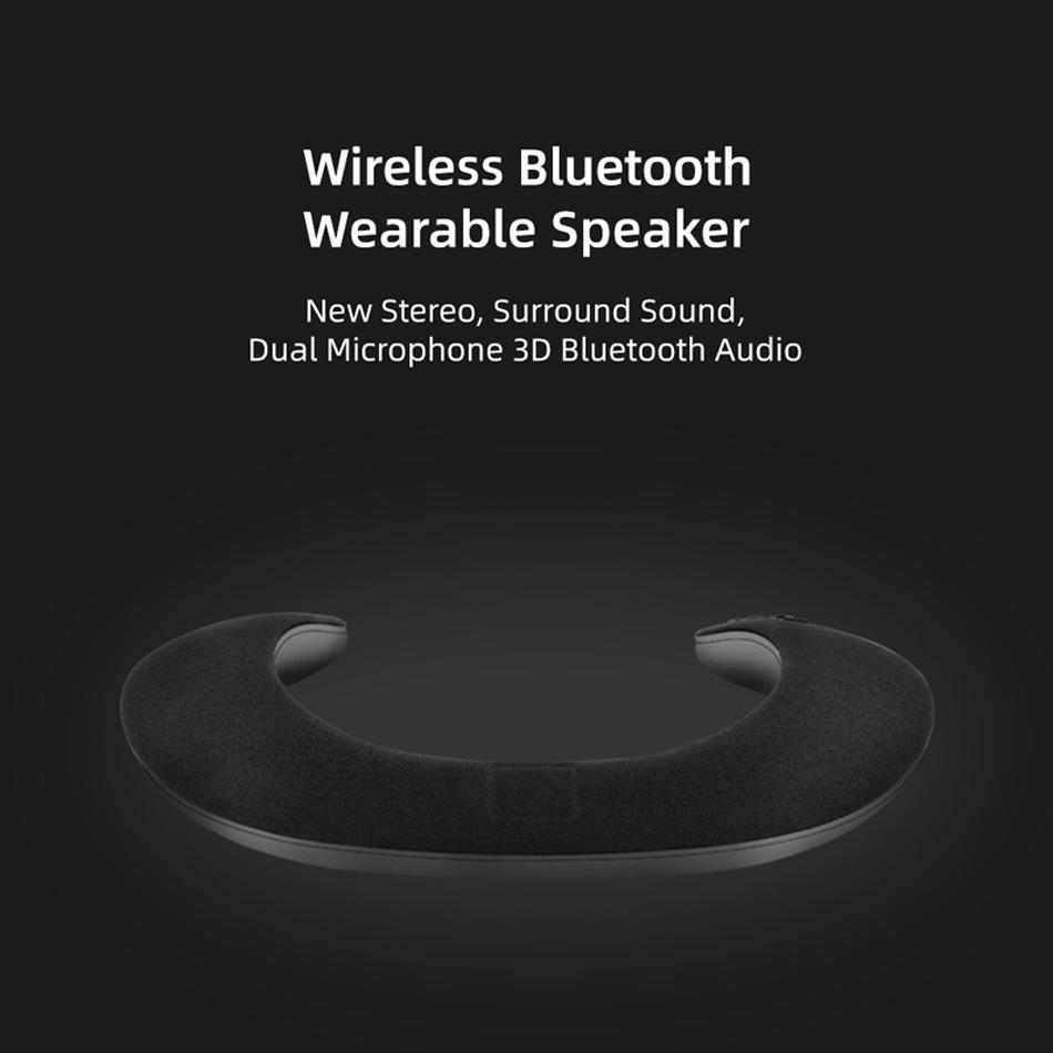 HS Bluetooth Cổ Loa Cột Loa Không Dây Rảnh Tay Vòng Cổ Loa Có Bass FM Khe Cắm Thẻ SD Có Mic Cho Trò Chơi Color: Grey