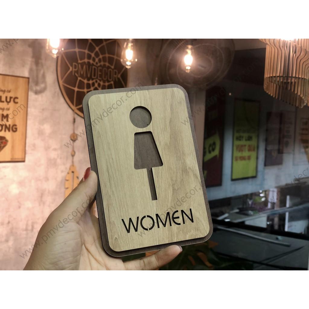 BẢNG WC, KT: 100*150mm Gỗ MDF phủ melamine 2 màu tương phản