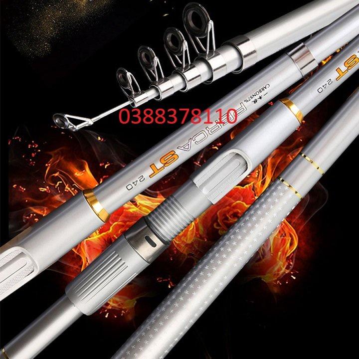 Cần Máy Rút Cần Câu Lăng Xê, Câu Lục Percast 97% Carbon Độ Dài 2m1 - 3m6 CM-2
