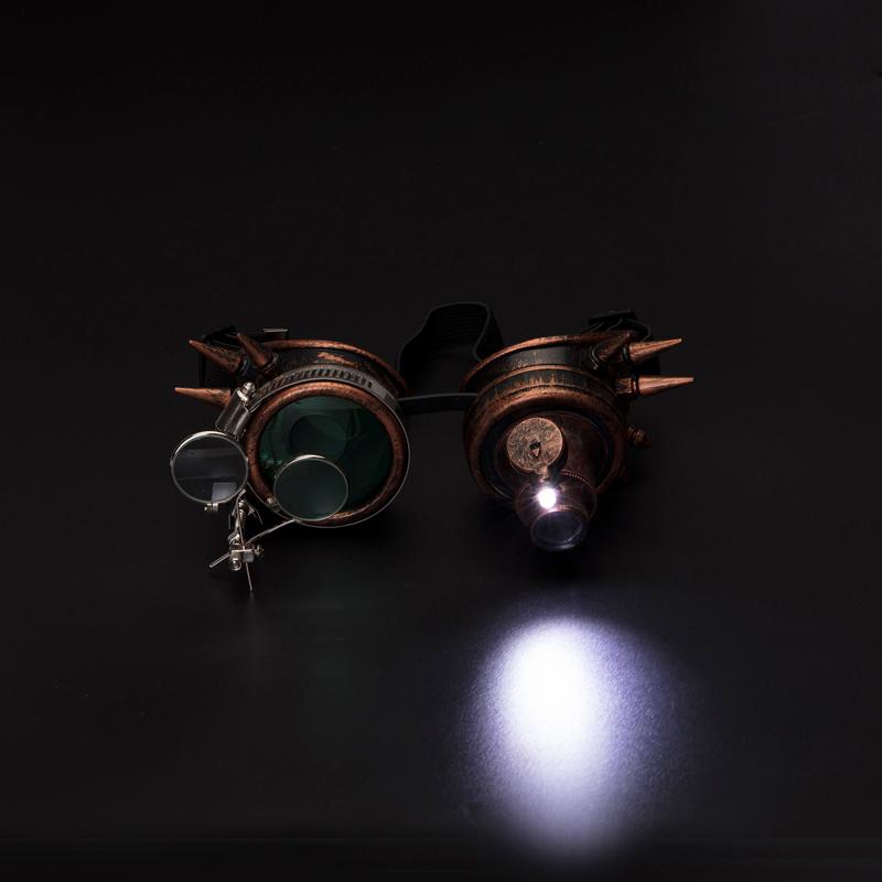 Đinh Tán Kính Nam Nữ Phong Cách Khoa Học Viễn Tưởng Vintage Tròn Kính Chống Nắng Gothic Kính Vintage Retro Punk Kính Mát