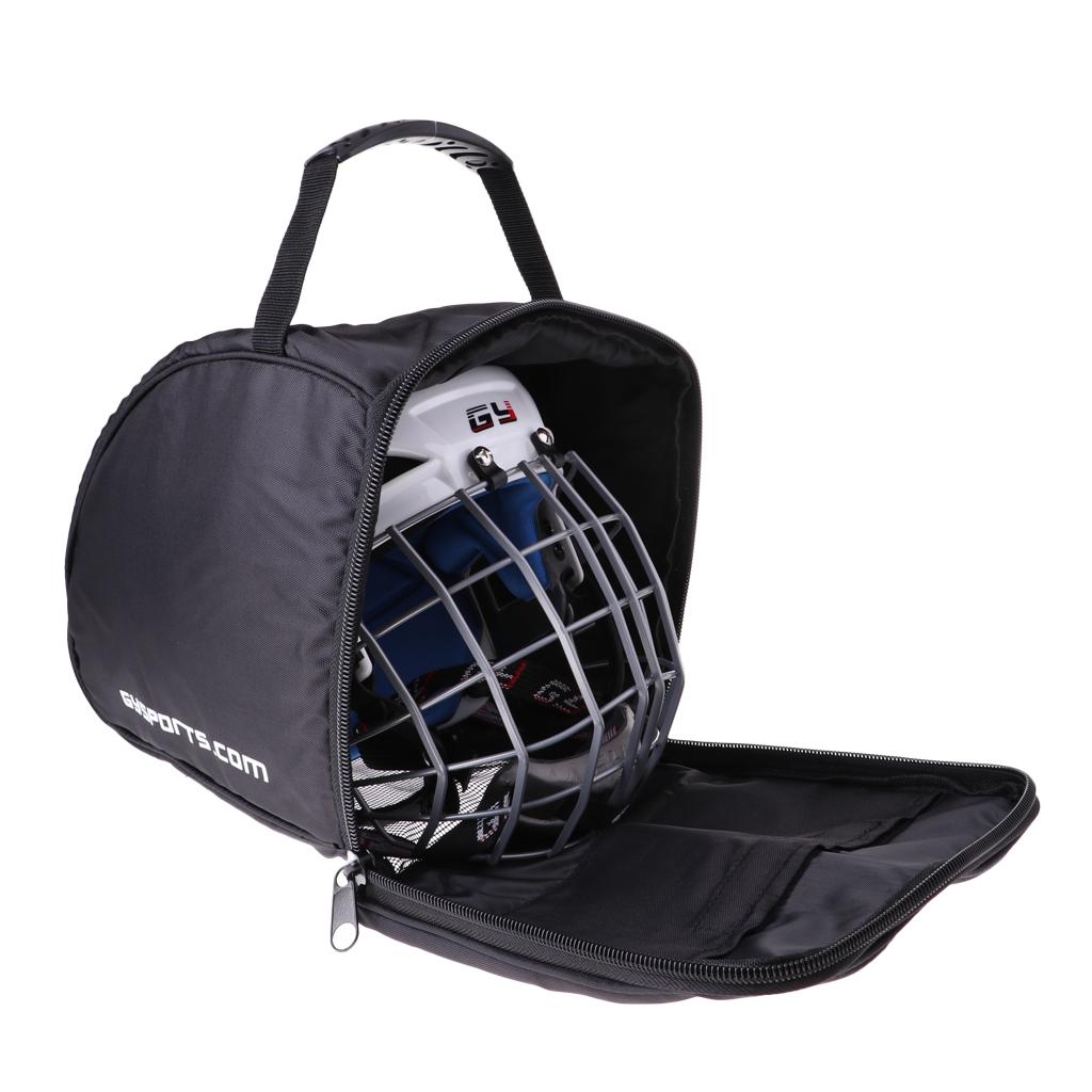 Ice Hockey Player and Goalie Helmet Bag Heavy Duty Zipper Padded Equipment Storage Bag with Hand Strap