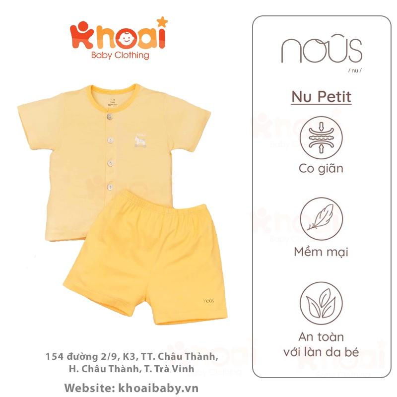 Bộ cài thẳng cộc Nous petit vàng - Chất liệu Nu Petit 95% cotton thiên nhiên