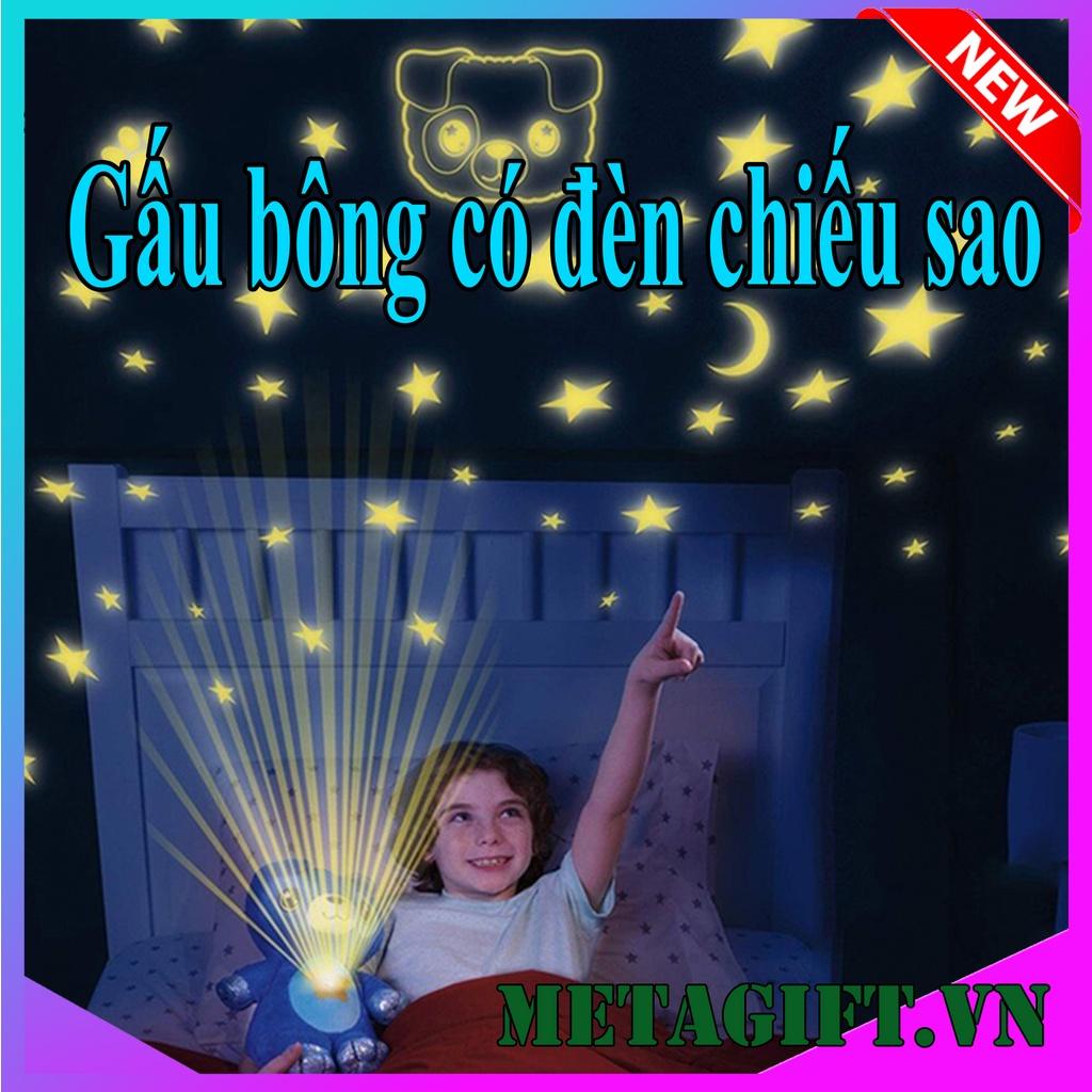 Gấu bông có đèn chiếu sao, đồ chơi thú nhồi bông chiếu bầu trời vũ trụ ngàn sao cho bé