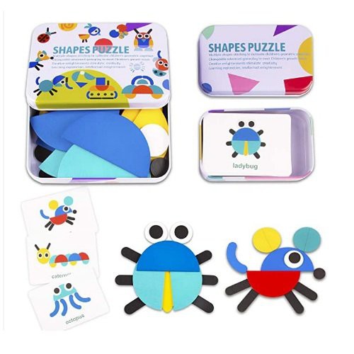 Ghép hình Tư duy Tangram gỗ theo thẻ