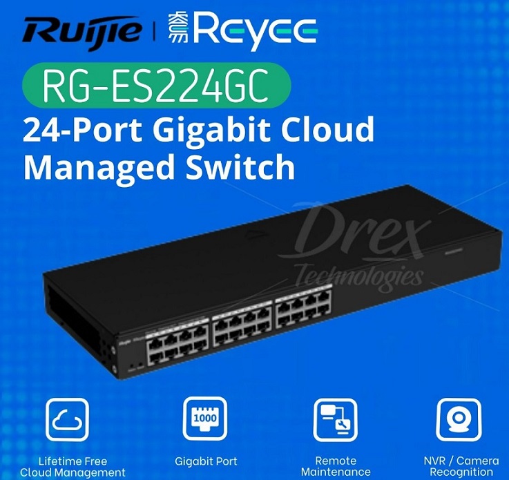 Thiết Bị Chia Mạng Switch Ruijie Reyee RG-ES224GC 24-Port Gigabit Smart - Hàng chính hãng